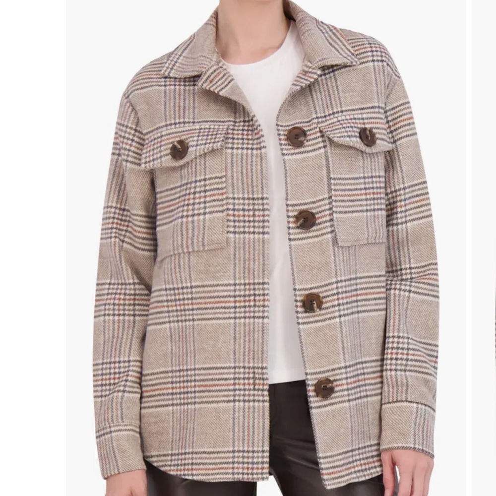 * NWT Nordstrom Ookie and Lala Camel Plaid Shirt Jacket size XS